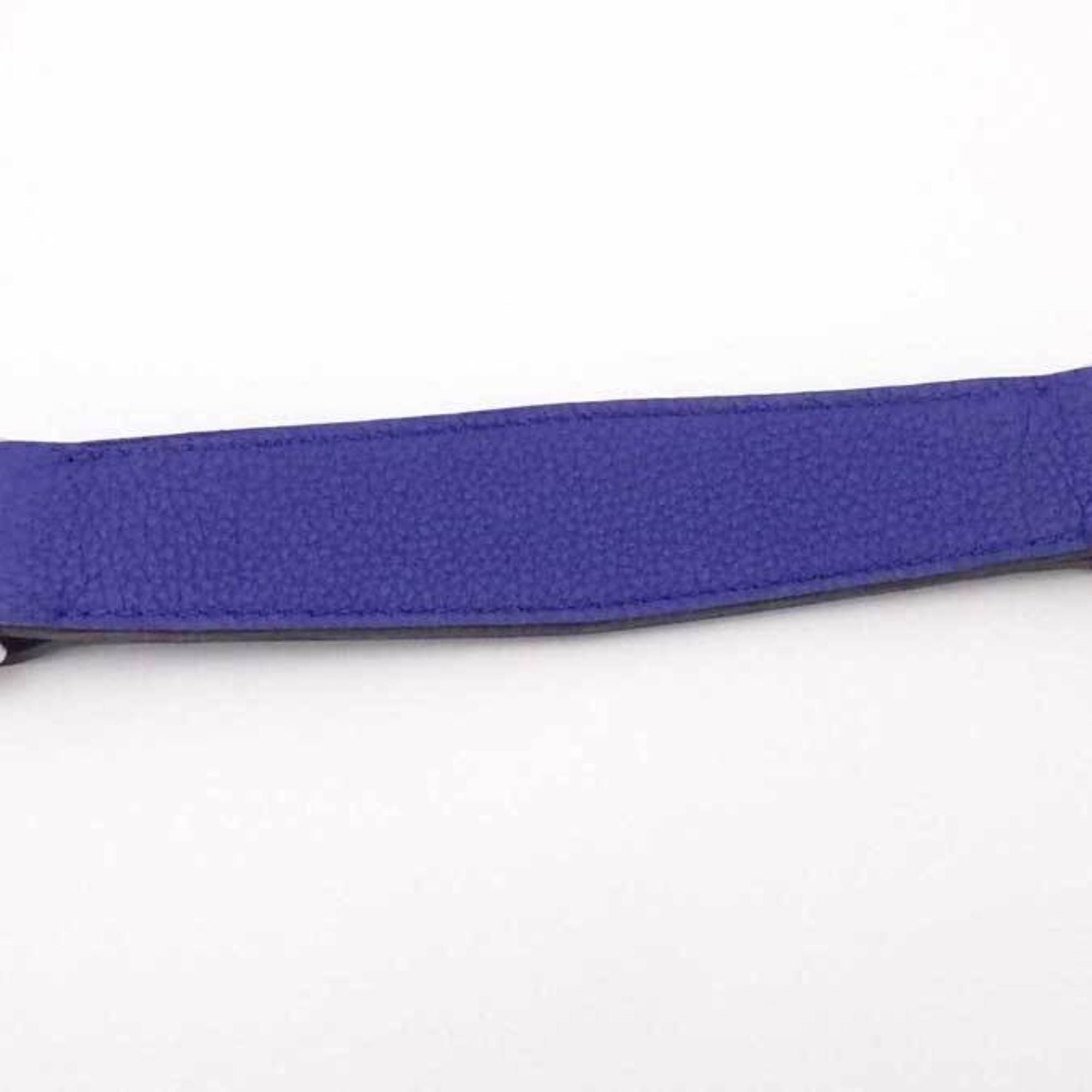 Hermes Strap Petite H Petit Leather/Metal Blue Silver Women's